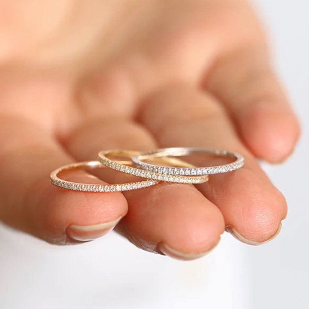 ✨SOLD OUT✨18K Gold Dainty Stackable Band.✨ - Picture 3 of 5